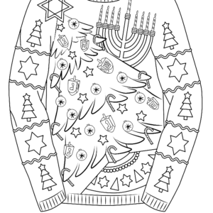 Christmas sweater coloring pages printable for free download