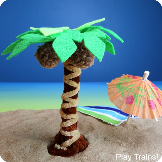 Pipe cleaner palm tree craft