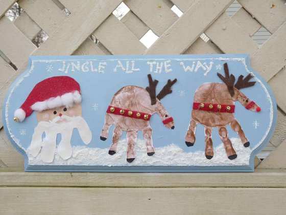 Christmas handprint plaque