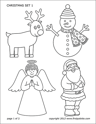 Christmas reindeer free printable templates coloring pages