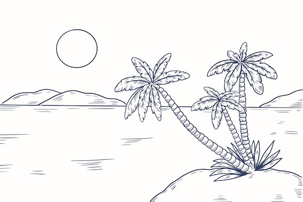 Palm tree coloring images