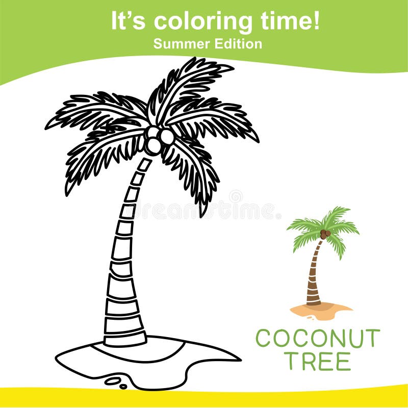 Coloring page coconut tree stock illustrations â coloring page coconut tree stock illustrations vectors clipart