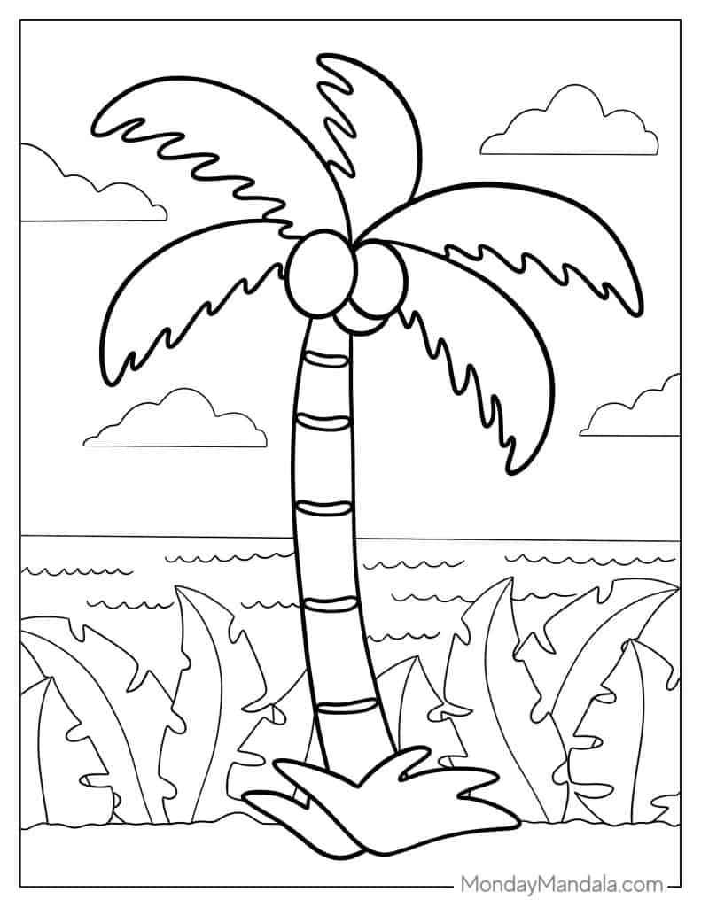 Tree coloring pages free pdf printables