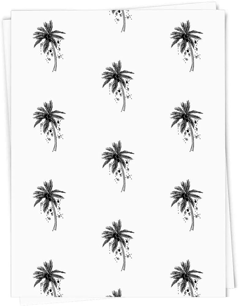 X a palm tree drinks gift wrapwrapping paper sheets gi stationery office supplies