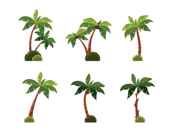 Thousand cartoon palm tree royalty
