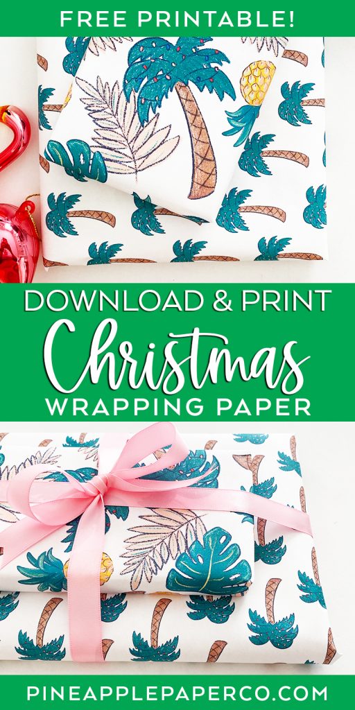 Tropical christmas printable wrapping paper