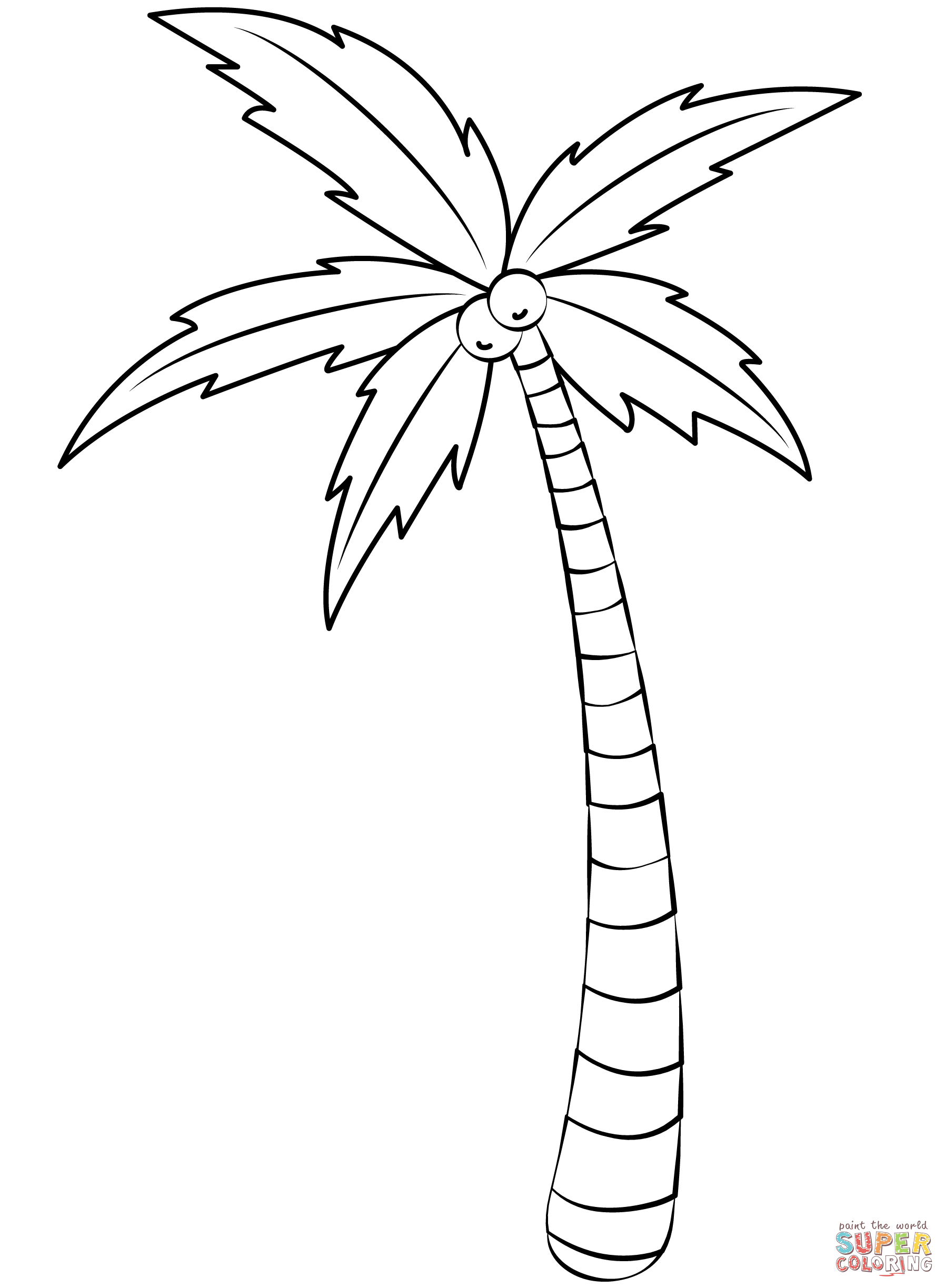Palm tree coloring page free printable coloring pages