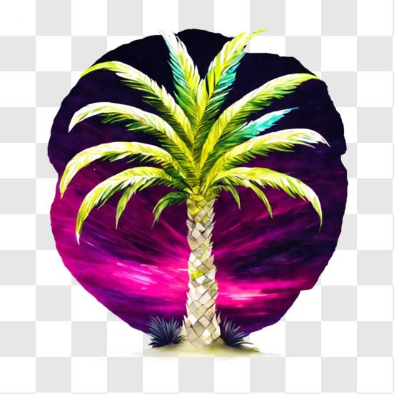 Download abstract palm tree circle
