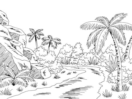 Tropical landscape line drawing cliparts stock vector and royalty free tropical landscape line drawing illustrations