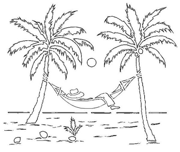 Palm tree coloring pages pdf for kids