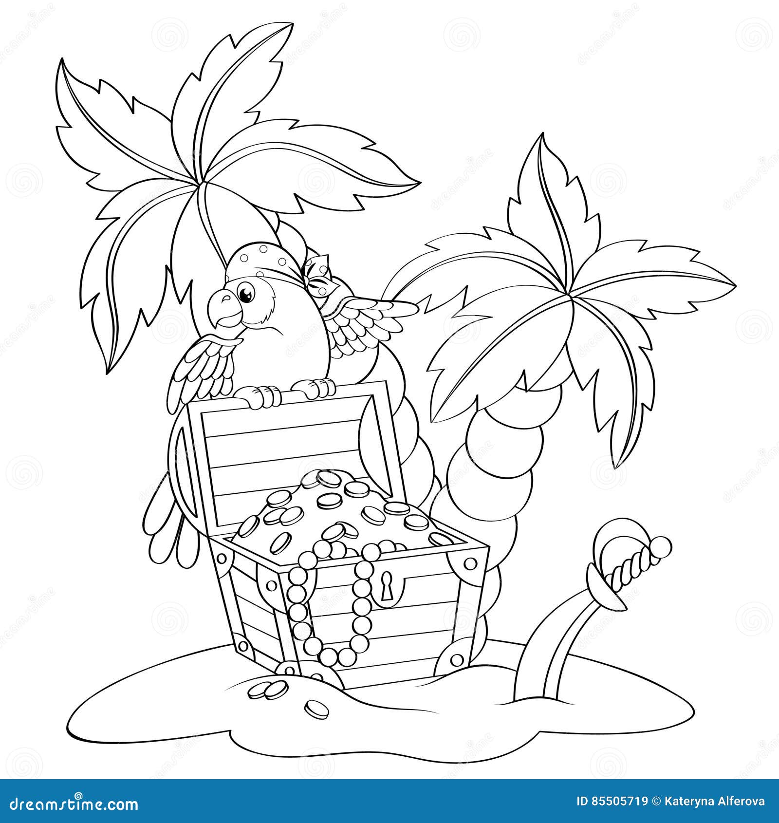 Ocean treasure chest coloring stock illustrations â ocean treasure chest coloring stock illustrations vectors clipart