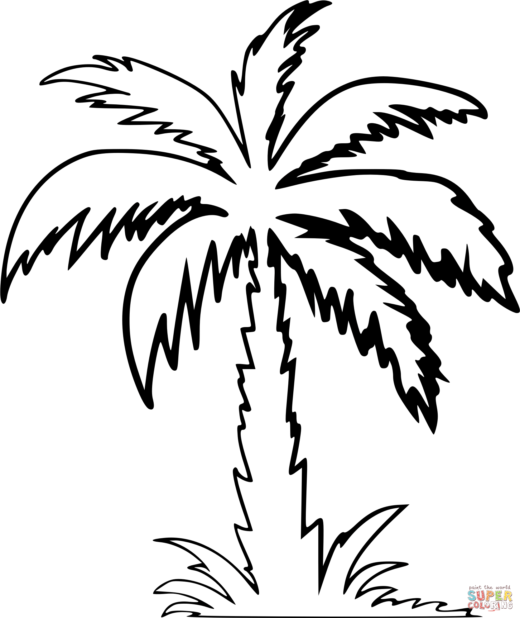 Palm tree coloring page free printable coloring pages