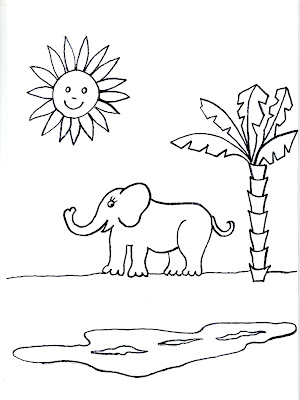 Dibujos para niãos gratis para imprimir y colorearcolouring drawings for kids dibujo de un elefante junto a su palmera