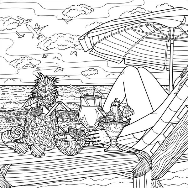 Thousand cocktail adult coloring royalty