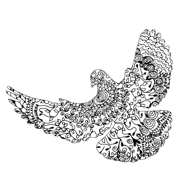 Premium vector freehand sketch drawing for adult antistress colouring book with doodle and zentangle elements