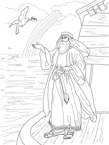 Noahs dove returns with the olive leaf coloring page free printable coloring pages