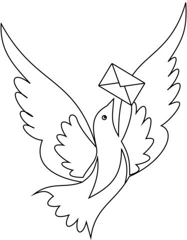 Dibujo de paloma mensajera para colorear dibujos para colorear imprimir gratis
