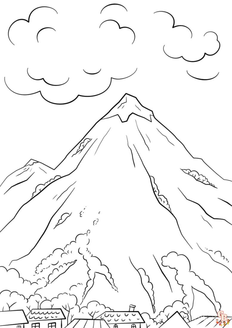 Discover the beauty of mountain coloring pages