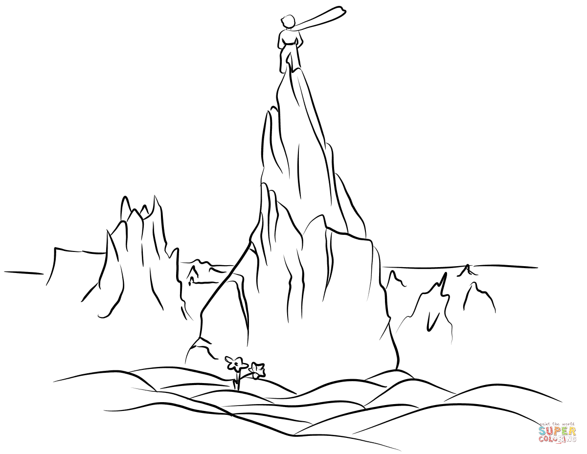 The little prince climbs a mountain range coloring page free printable coloring pages