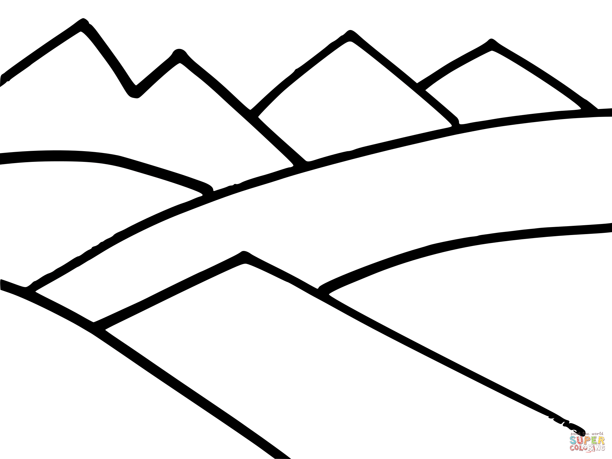 Contururi de munte de colorat desene de colorat gratis