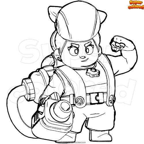 Coloring page brawl stars pam
