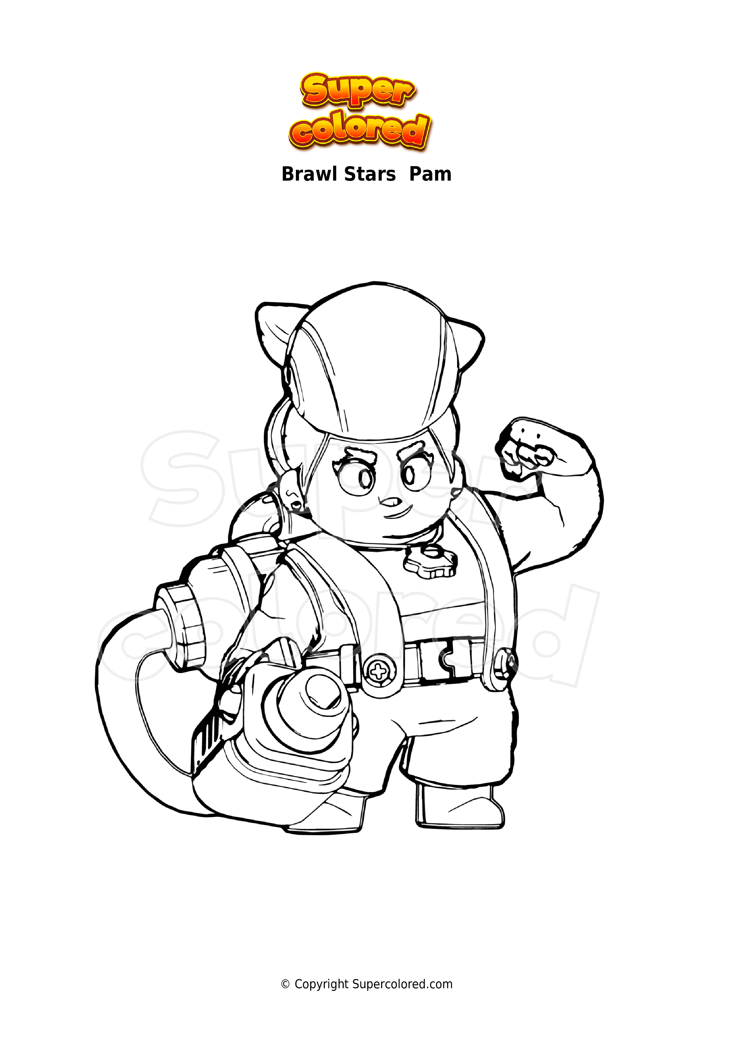 Coloring page brawl stars pam