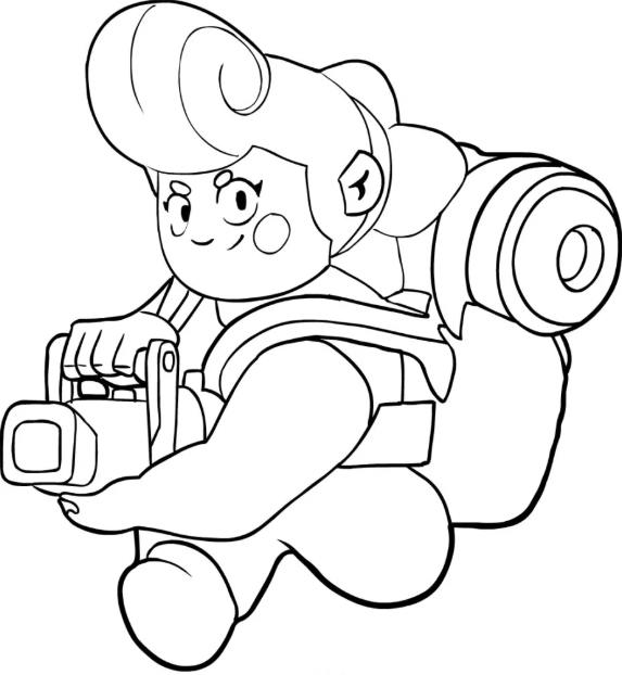 Pam from brawl stars coloring pages print for free