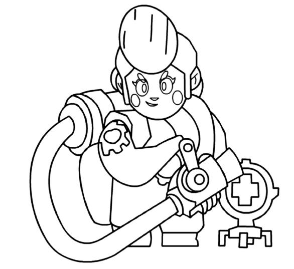 Pam from brawl stars coloring pages print for free