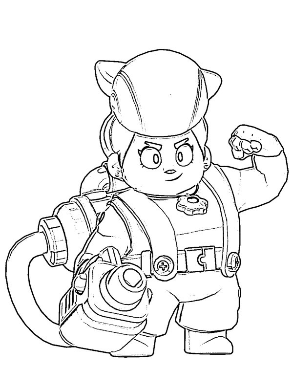 Pam brawl stars coloring page