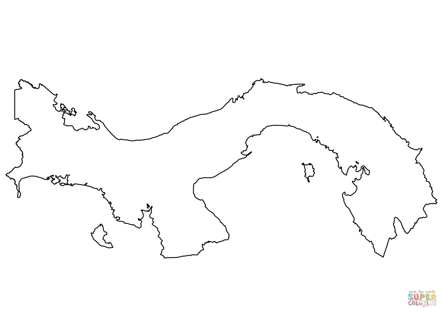 Outline map of panama coloring page free printable coloring pages