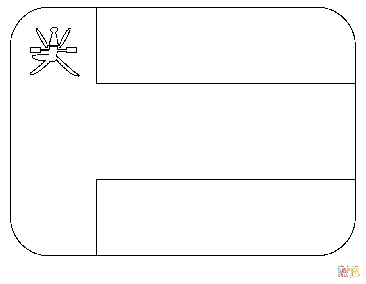 Flag of oman emoji coloring page free printable coloring pages