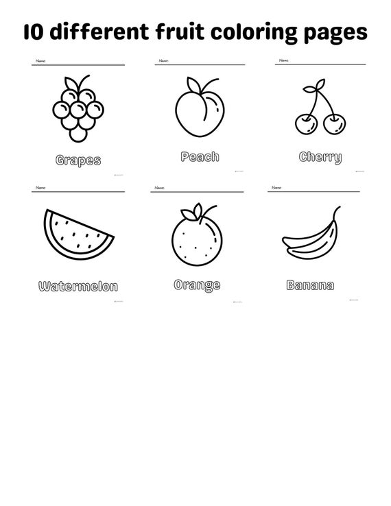 Printable fruit coloring pages