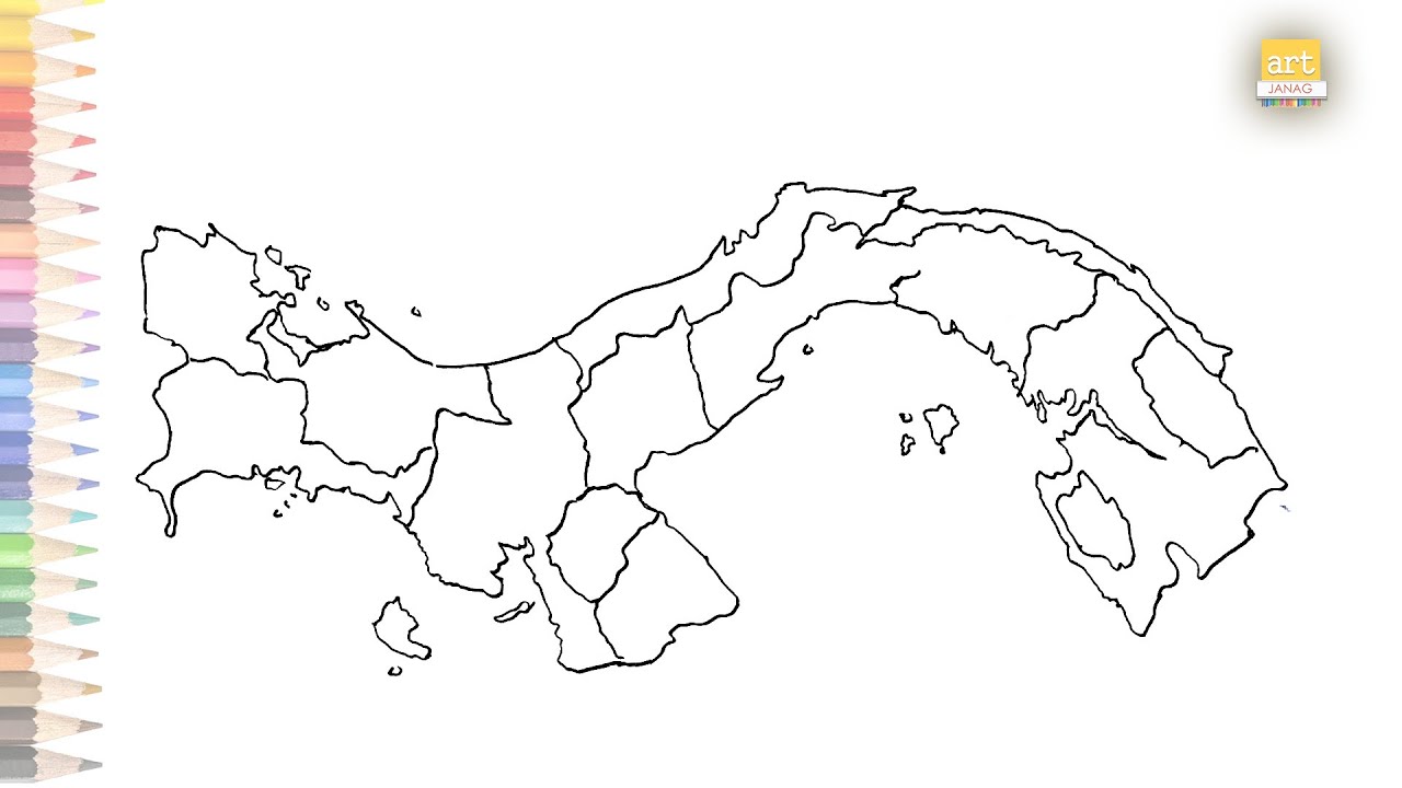 Panama map outline how to draw panama map outline step by step map drawing art janag
