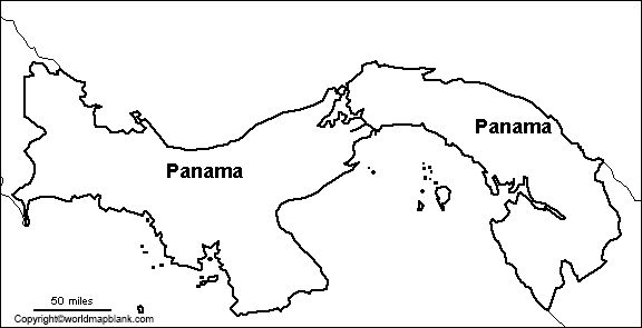 Printable blank map of panama