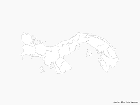 Printable vector map of panama with provinces