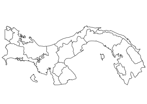 Outline map of panama with regions coloring page free printable coloring pages