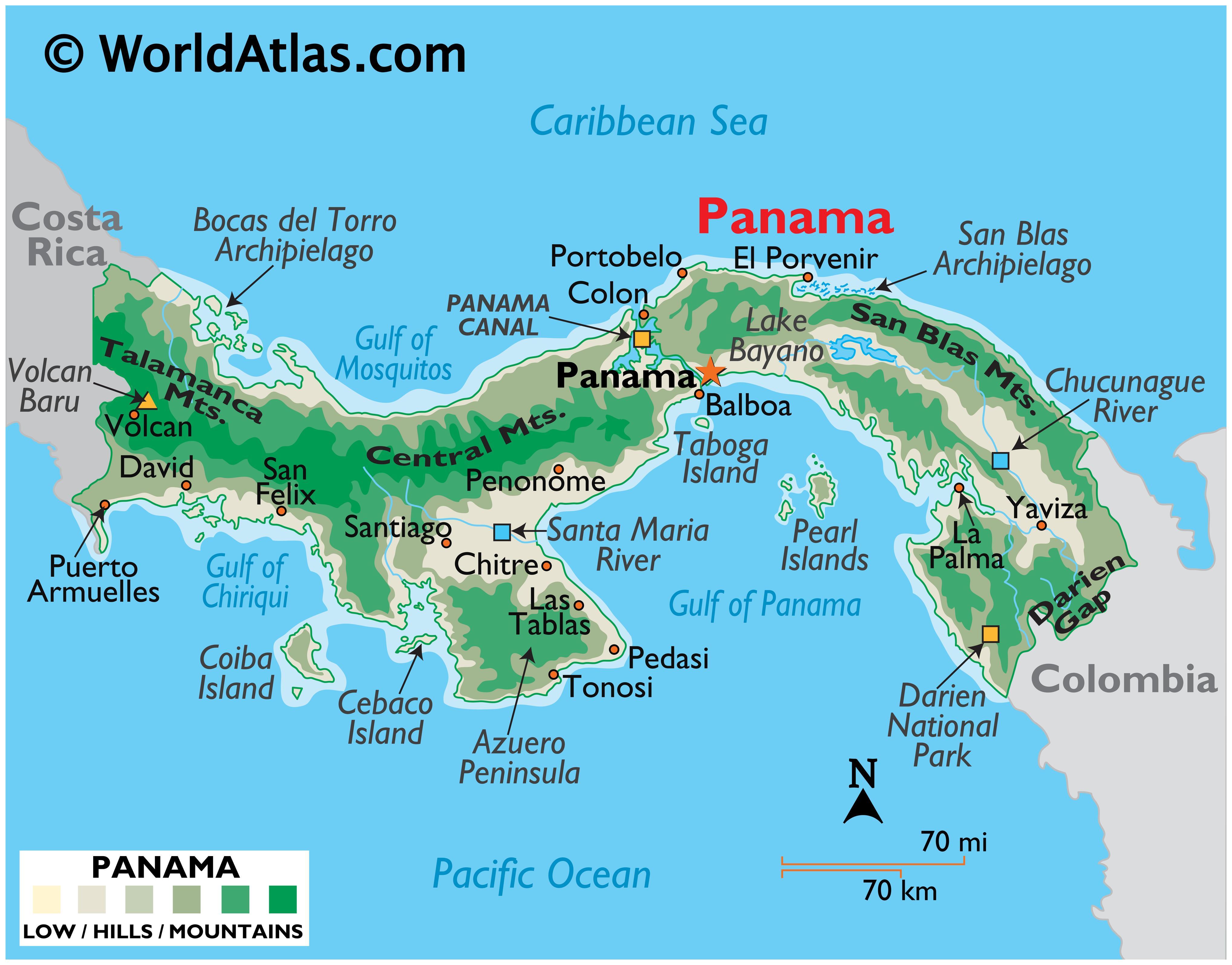 Panama maps facts