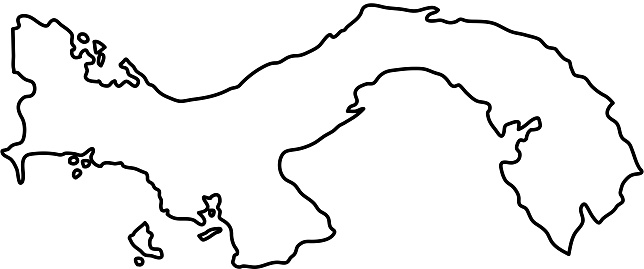 Panama map of black contour curves of vector illustration stock illustration
