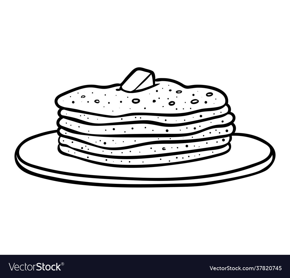 Coloring book pancakes royalty free vector image