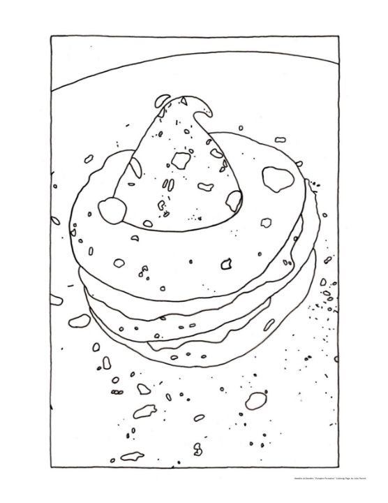 Pumpkin pancakes coloring page