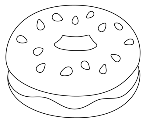Bagel emoji coloring page free printable coloring pages