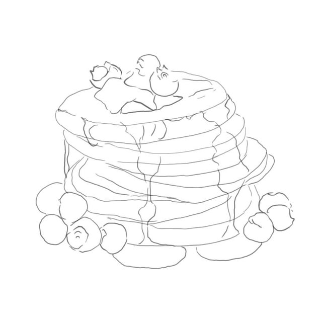 Pancakes digital freehand drawing rdrawing