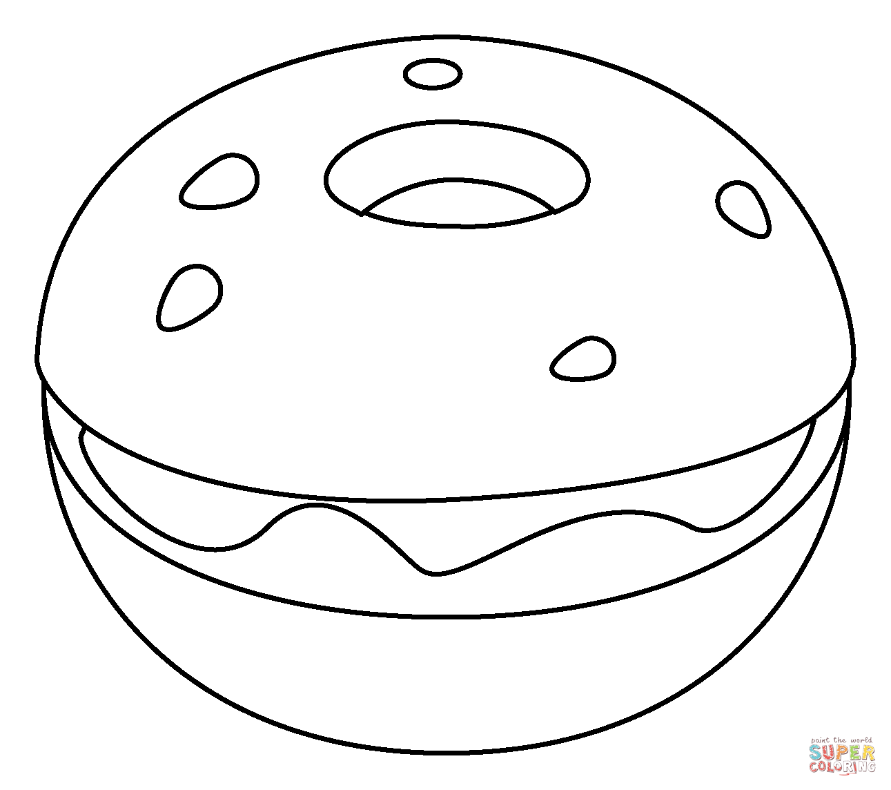 Bagel emoji coloring page free printable coloring pages