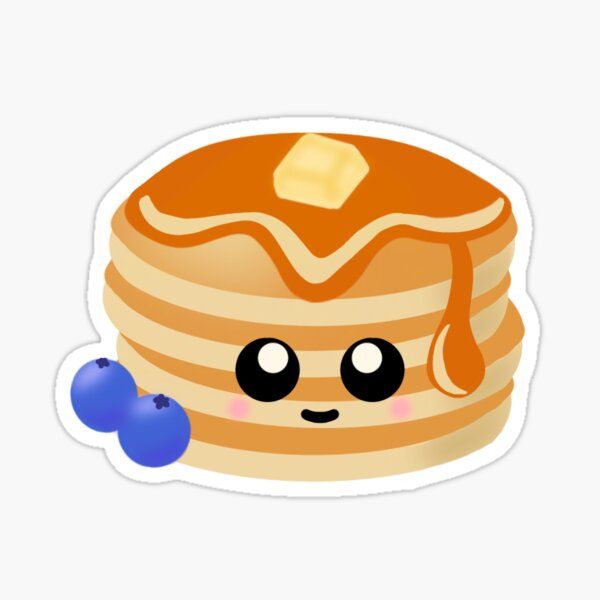 Cute pancake stack sticker for sale by gleamgraphics pancake stack pancake drawing pancake art