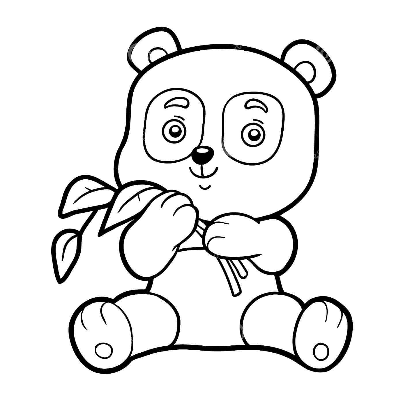 Panda bear with bamboo coloring page