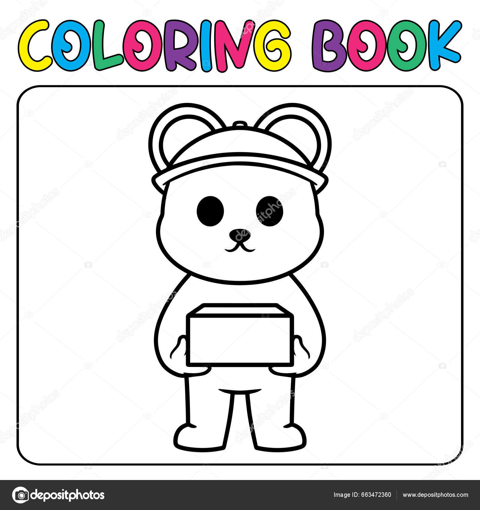 Vector cute panda bear childrens coloring page vector icon illustration stock vector by arinalyusuf