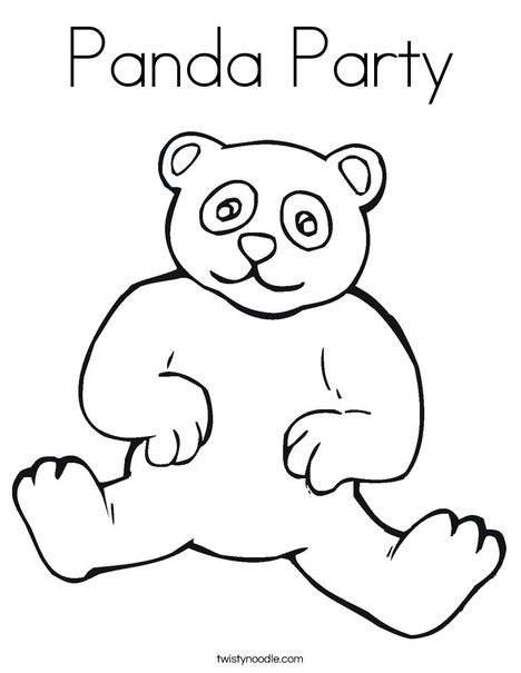 Panda party coloring page