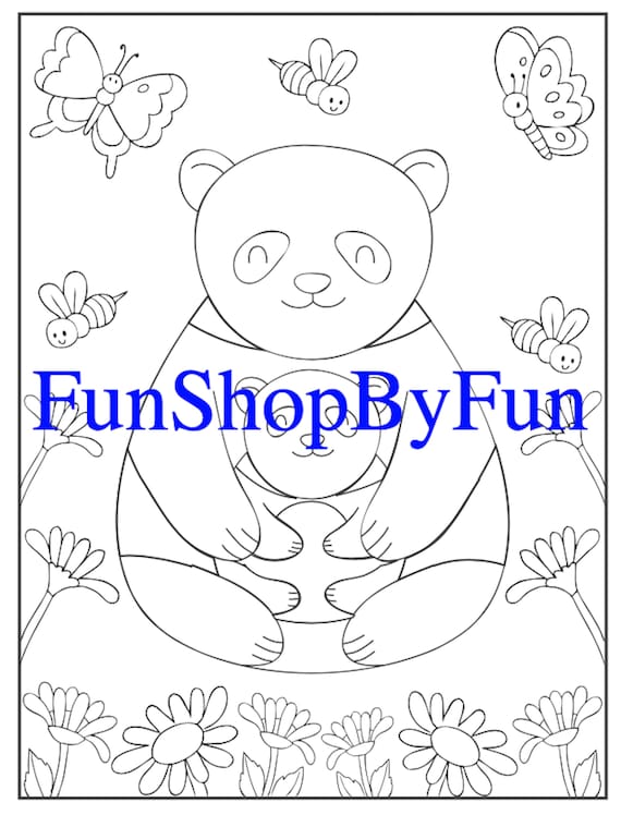 Printable coloring pages for kids panda bear coloring book pages