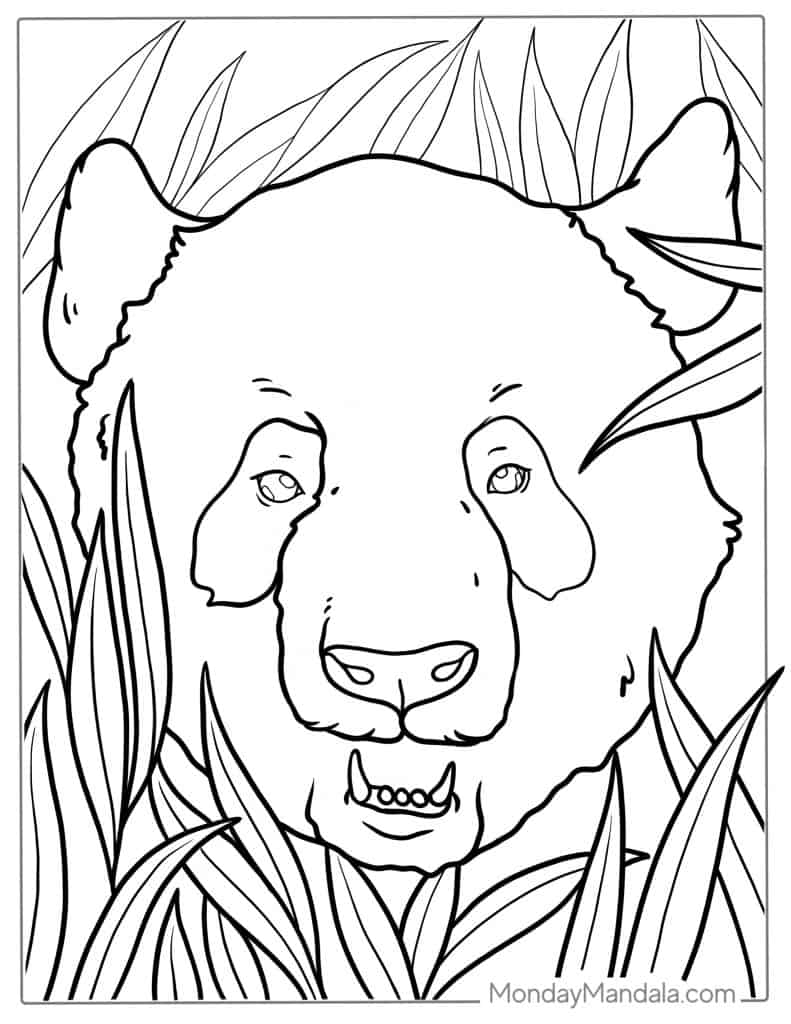 Panda coloring page free pdf printables