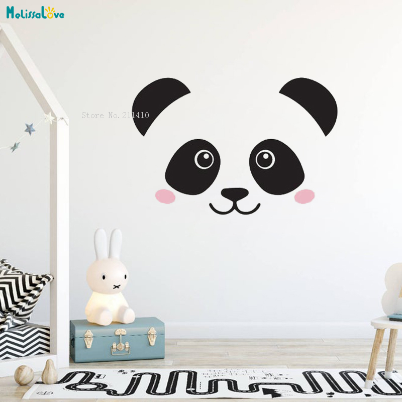 Choose a cheek color cute panda head wall decals sticker stencil silhouette home decor removable for kid nursery yt